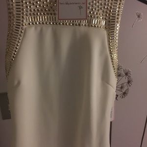 Bisou Bisou white and gold dress